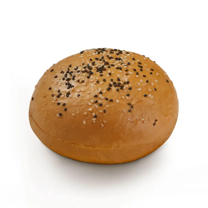 Bollo Brioche decorado con ajonjolí negro - Caja con 36 pzas